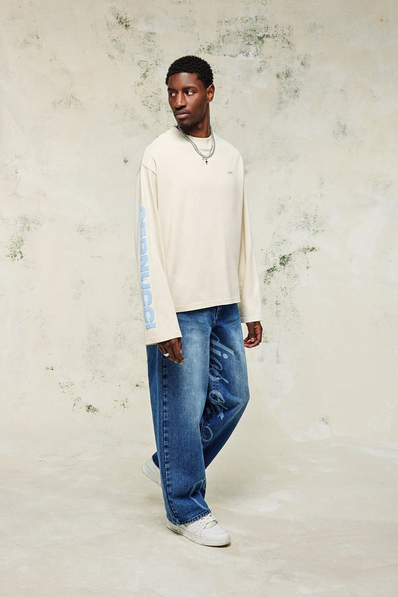 Langarm-T-Shirt mit Ärmeldruck